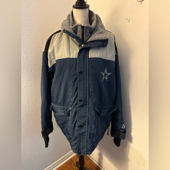 Champion Navy and Light Gray Dallas Cowboys Bomber Jacket